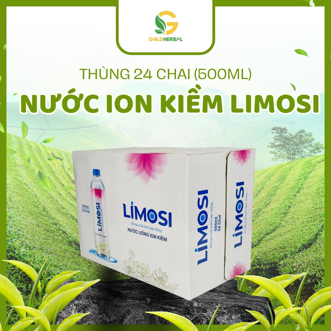 Nước Uống Ion Kiềm Limosi Chai 500ml (Thùng 24 Chai)