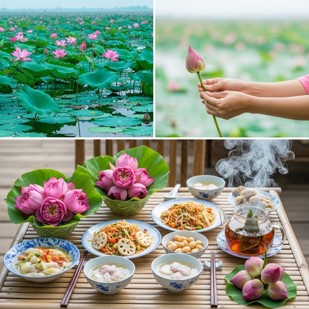 Từ Đầm Sen Đến Bàn Ăn - Hành Trình Hương Vị Thanh Khiết Của Sen Đồng Tháp