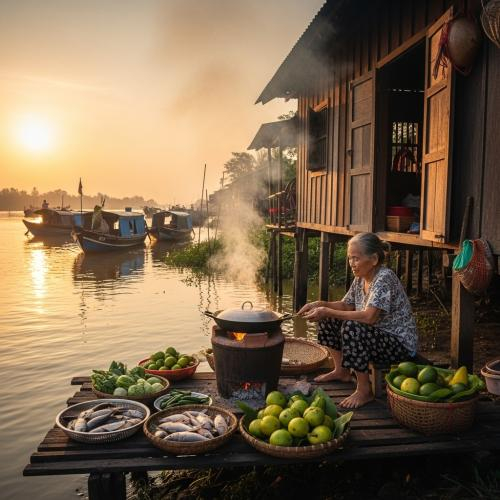 Từ Bếp Ven Sông Đến Chợ Rạch Giá – Nơi Bắt Đầu Hương Vị Miền Tây