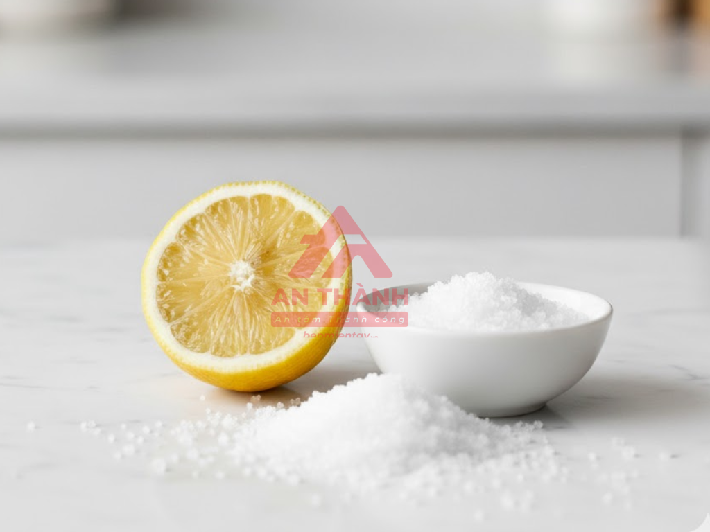 Dùng chanh và muối sạch bóng tự nhiên