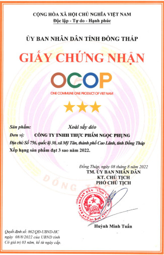 Giấy chứng nhận OCOP 3 sao