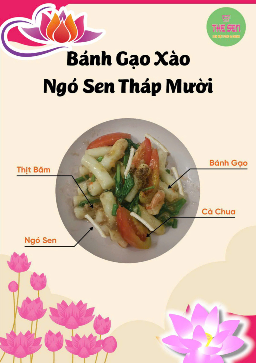 Bánh gạo xào ngó sen Tháp Mười