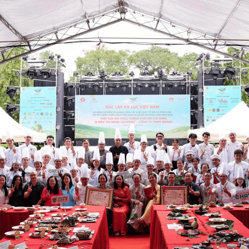 Đồng Tháp Xác Lập Dấu Ấn Với 20 Món Chay Từ Sen Tại Kỷ Lục Ẩm Thực Chay 2025