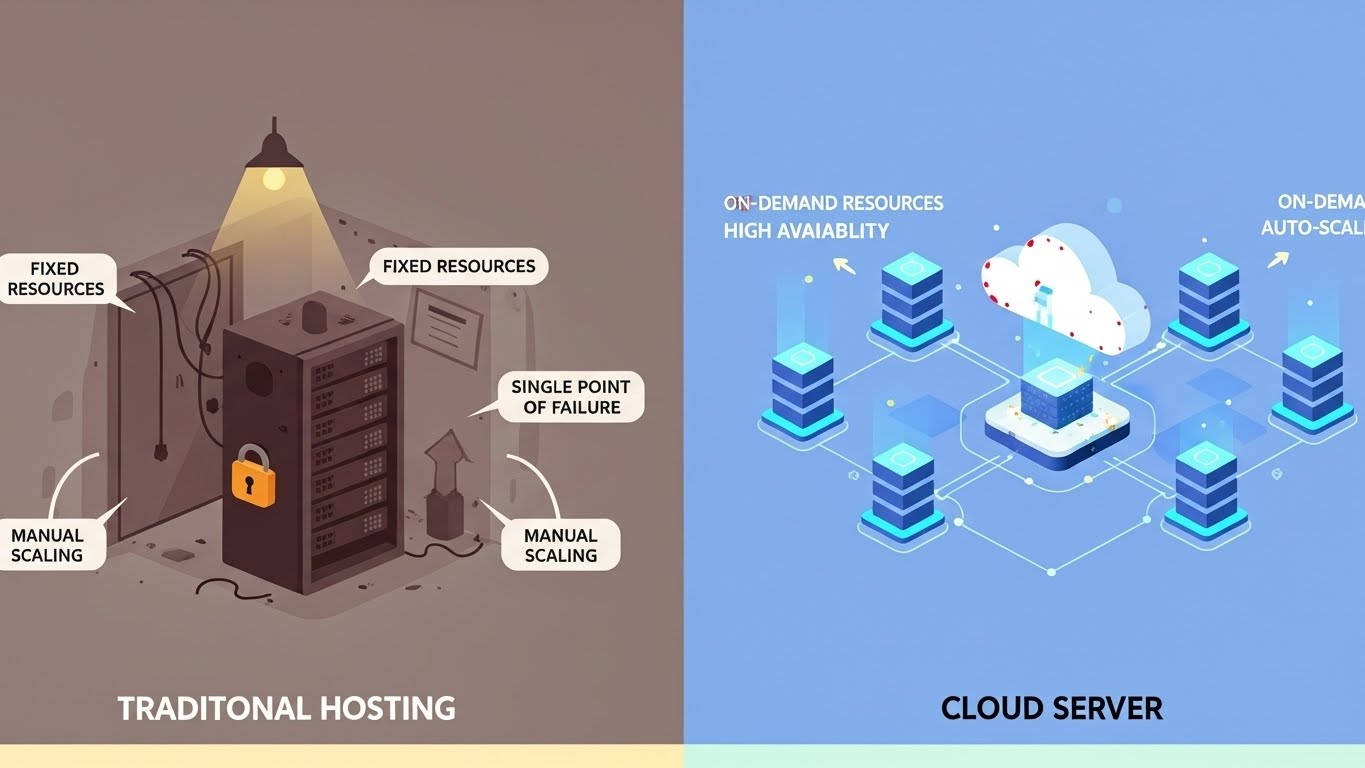 Hosting và Cloud Server khác nhau ở điểm nào?